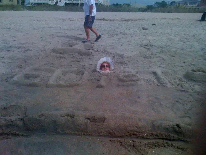 Detailed sand sculpture built on Edisto Beach
