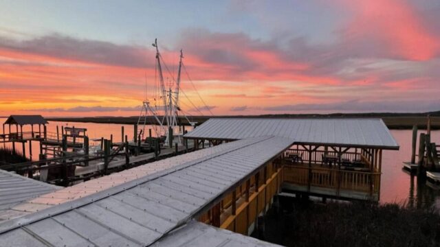High Tides at Dockside restaurant at the marina on Edisto Island